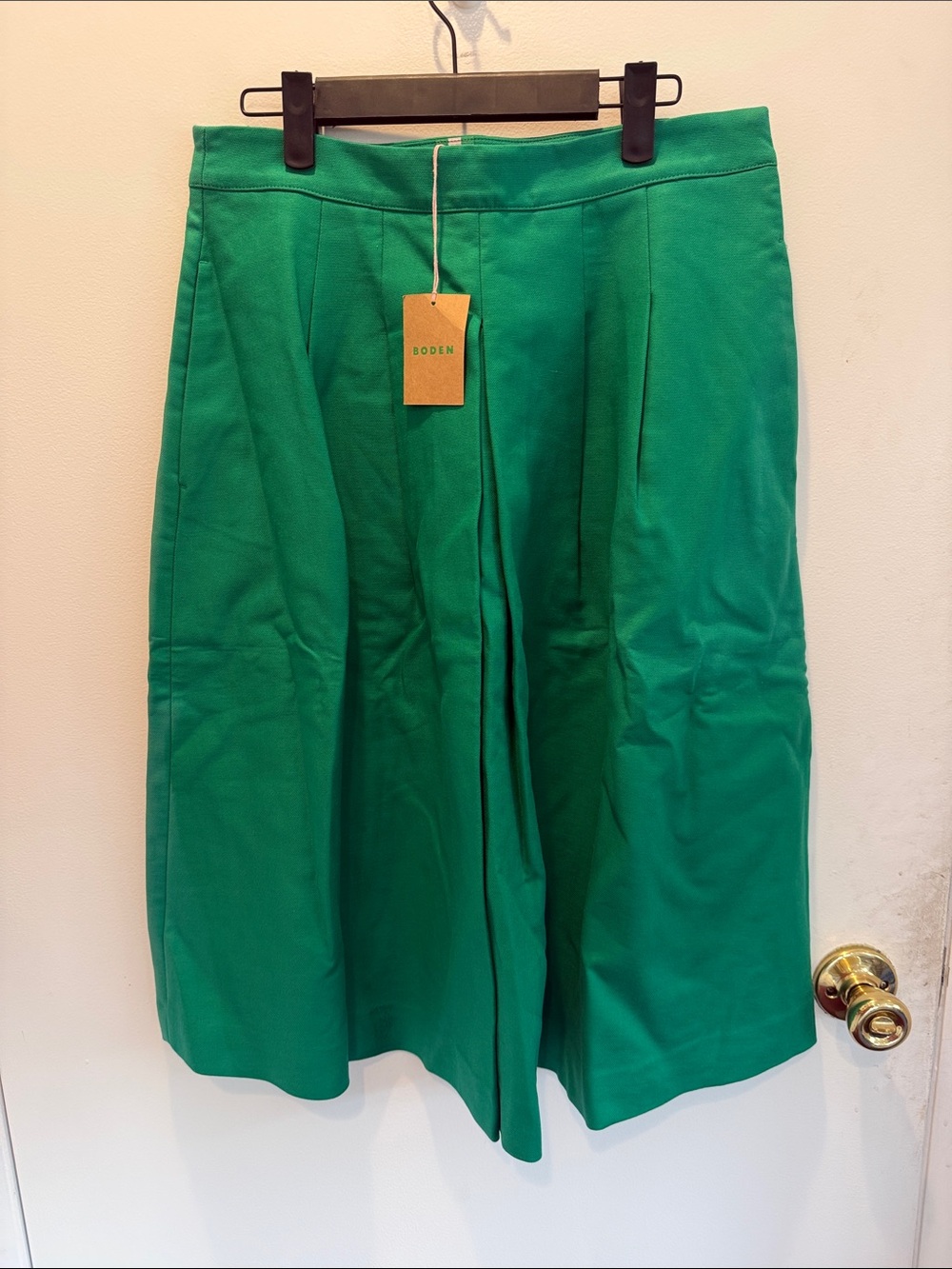 Boden Bright Green A-Line Midi Skirt